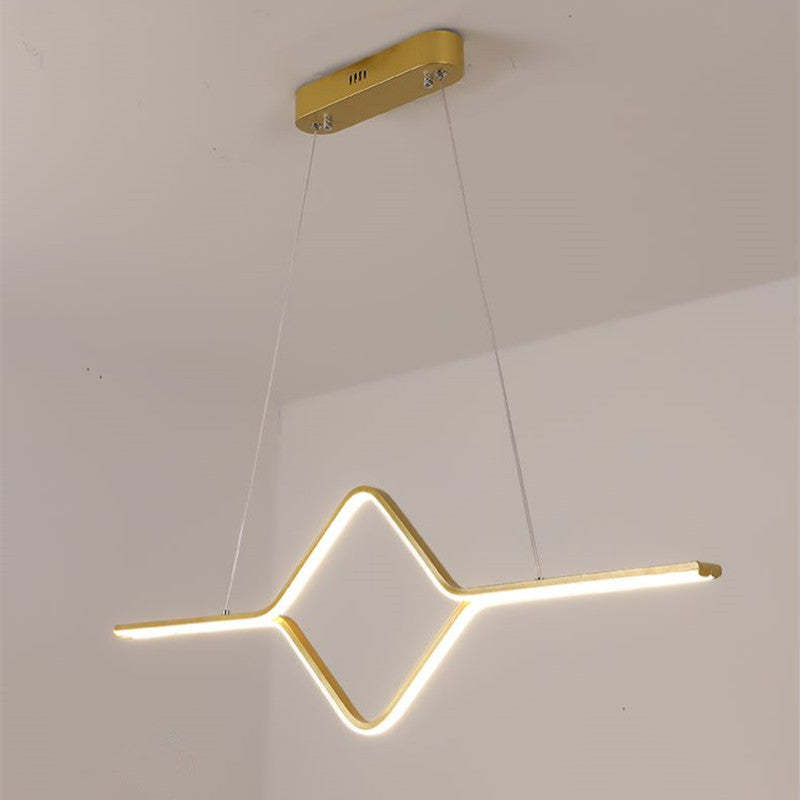 Bouvet gold linear pendant light, modern design