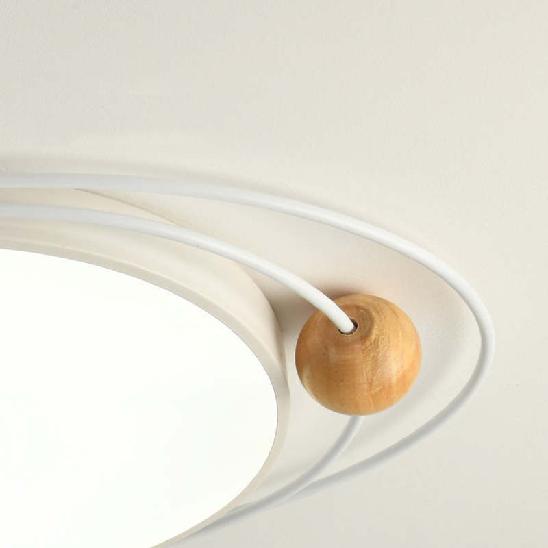 Quinn modern ceiling light detail, wood and metal accents