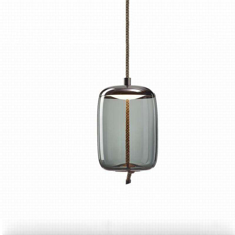 Valentina Pendant Light with Oval Glass and Rope Detail