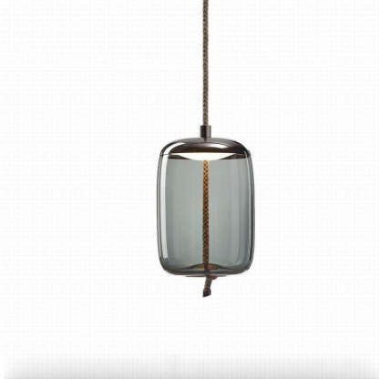Valentina Pendant Light with Oval Glass and Rope Detail