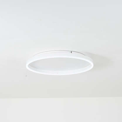White Arisha Flush Mount Ceiling Light. Modern ring lighting fixture.