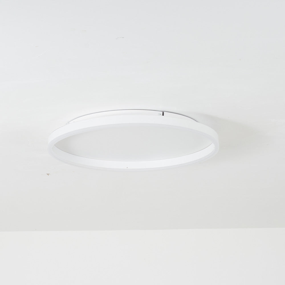 White Arisha ring flush mount ceiling light, modern lighting.