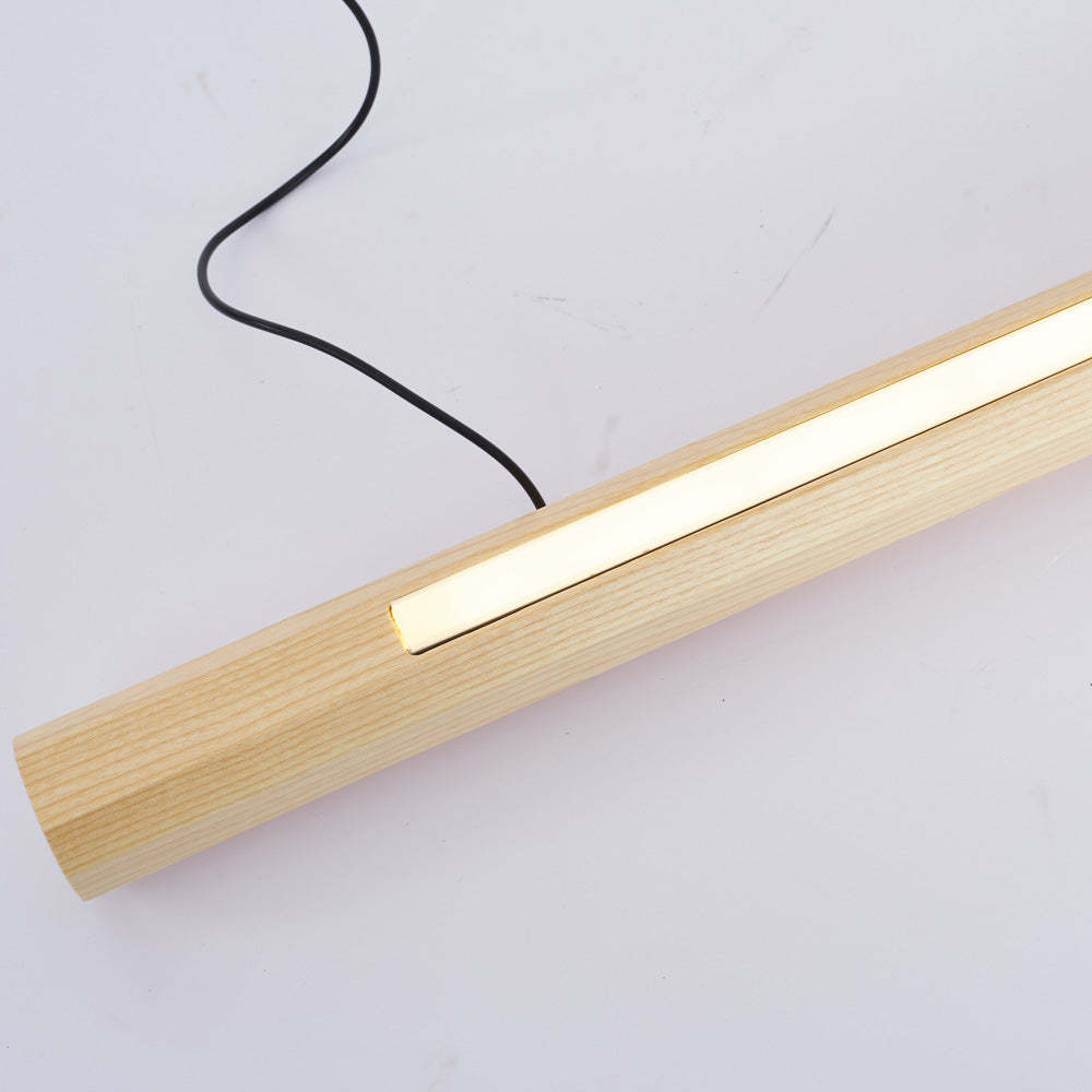 Ozawa Floor Lamp Detail: Wooden Beam with LED Light