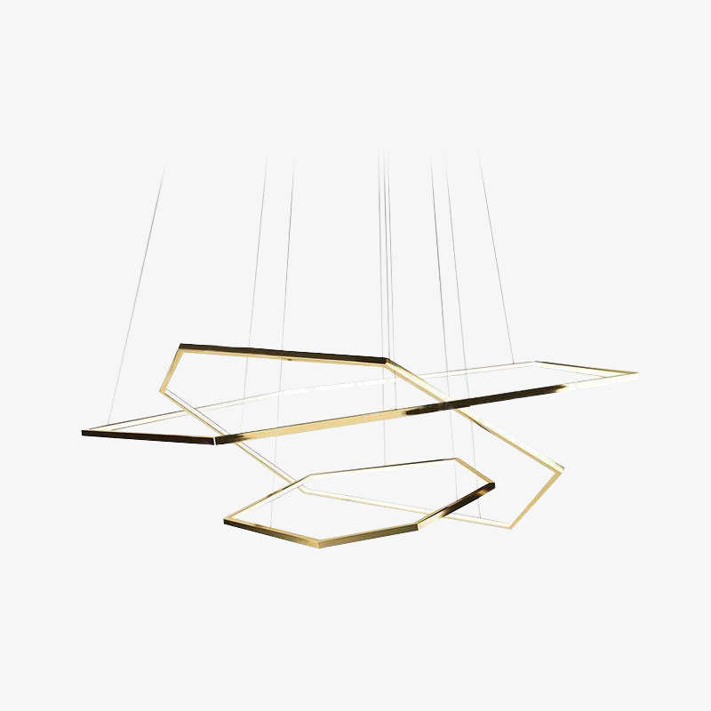Geometric gold metal pendant light