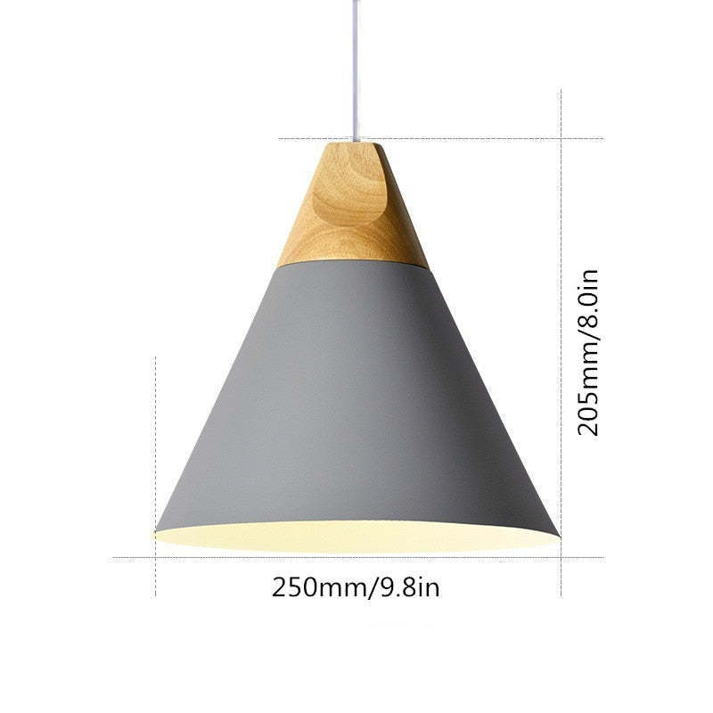 Gray Morandi pendant light dimensions, 205mm x 250mm