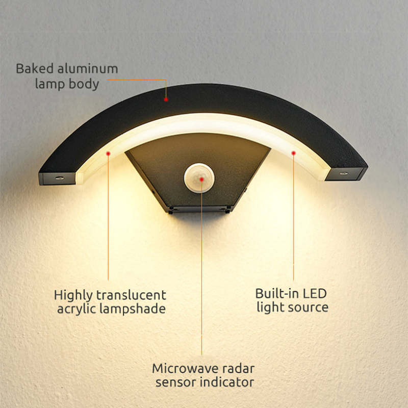 Orr Nordic LED Wall Lamp: Aluminum body & motion sensor