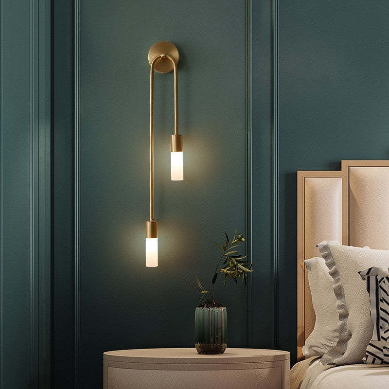 Meza Modern Wall Sconce, gold finish, bedroom lighting