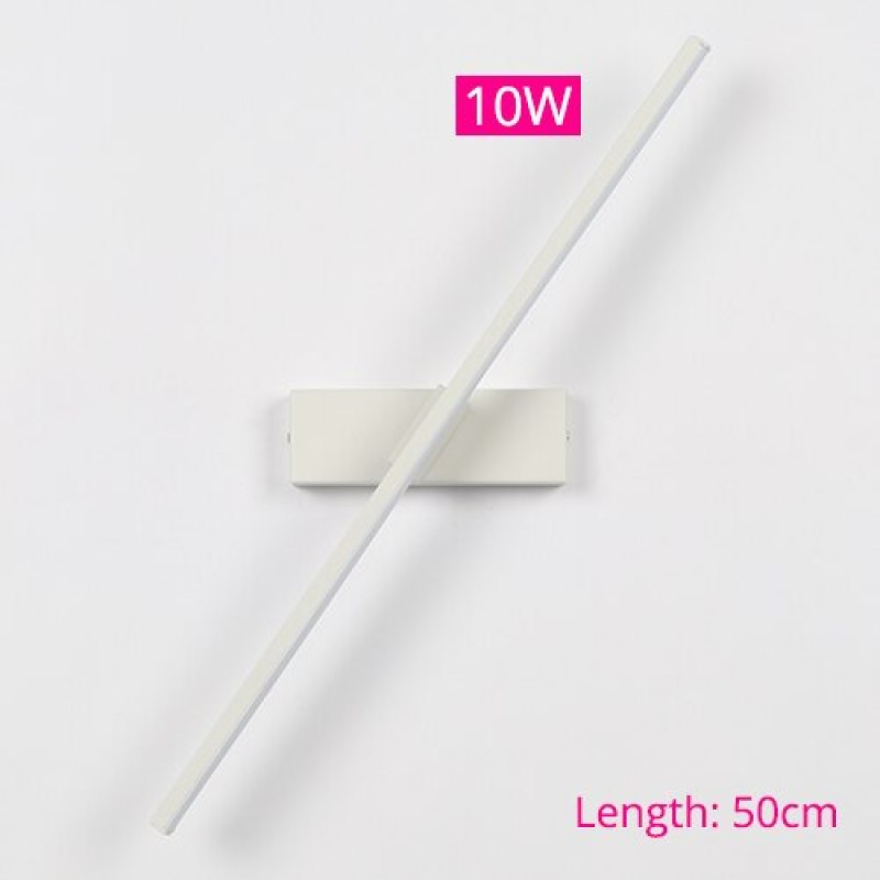 White 10W Rotatable LED Wall Lamp, 50cm Length, bedroom lighting