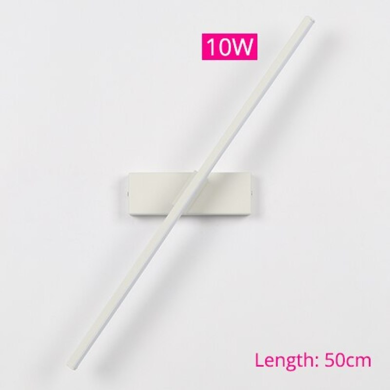 White 10W Rotatable LED Wall Lamp, 50cm Length, bedroom lighting