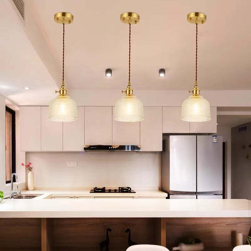 Glass Art Deco Pendant Lights in kitchen