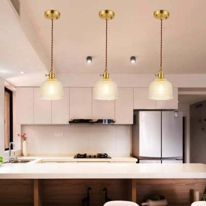 Glass Art Deco Pendant Lights in kitchen