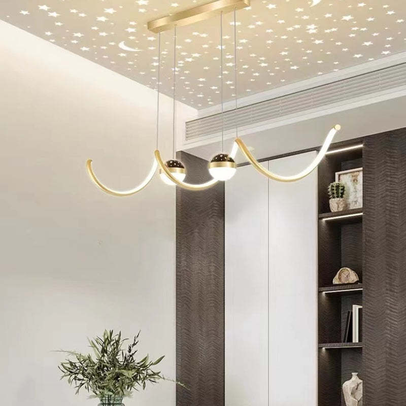 Madina Nordic Pendant Light starry sky projection in dining room