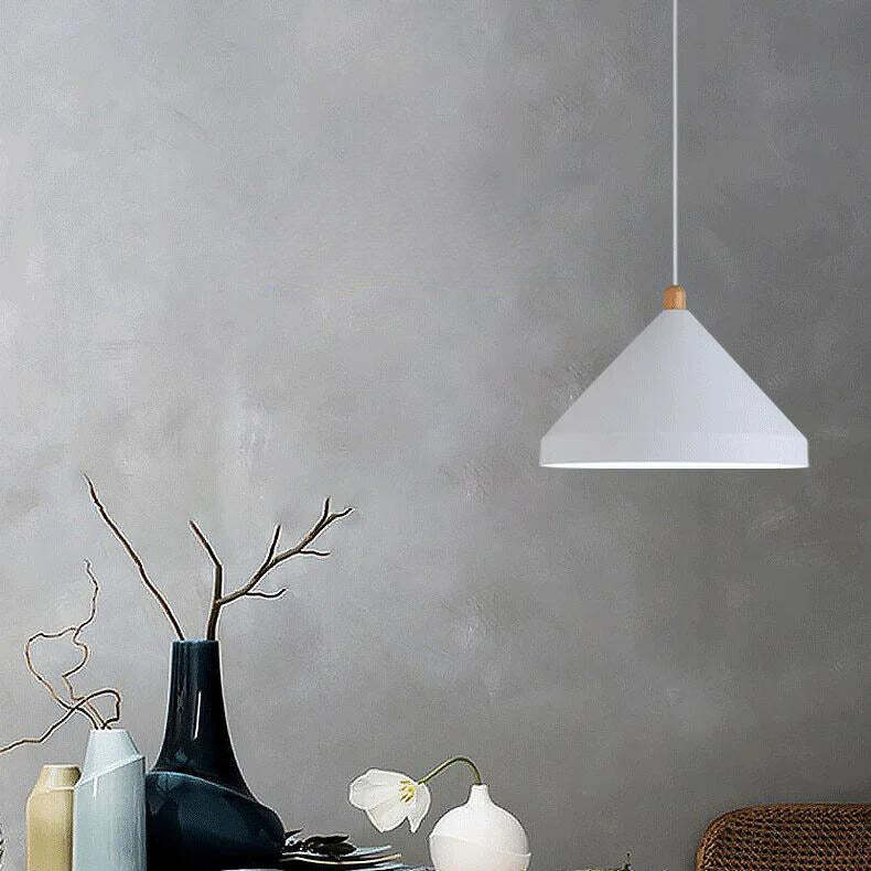 White Hailie Industrial Pendant Light - Bedroom/Dining Room