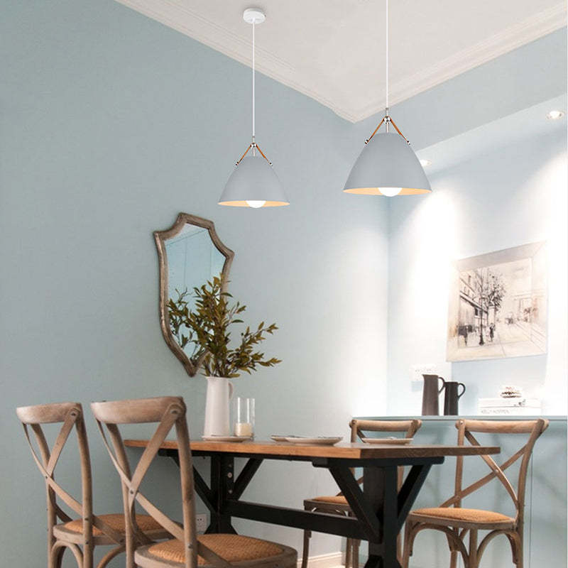 Gray Carins Pendant Lights above Dining Table