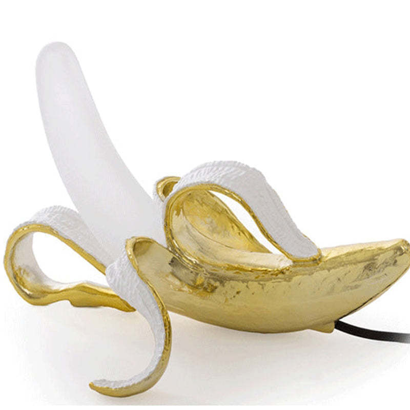 Celesta Banana Lamp - Gold and White Table Lamp