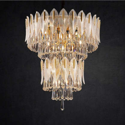 Marilyn Feather Crystal Chandelier, Luxury Lighting Fixture