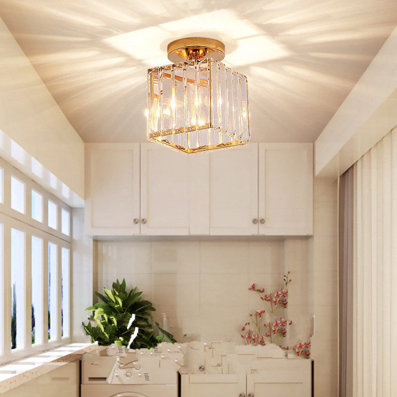 Herbert Modern Metal/Crystal Flush Mount Ceiling Light, 3 Colors