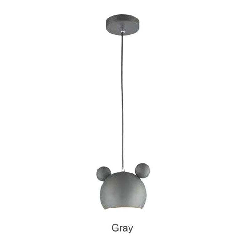 Gray Morandi cartoon pendant light for kids' room.