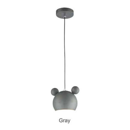 Gray Morandi cartoon pendant light for kids' room.