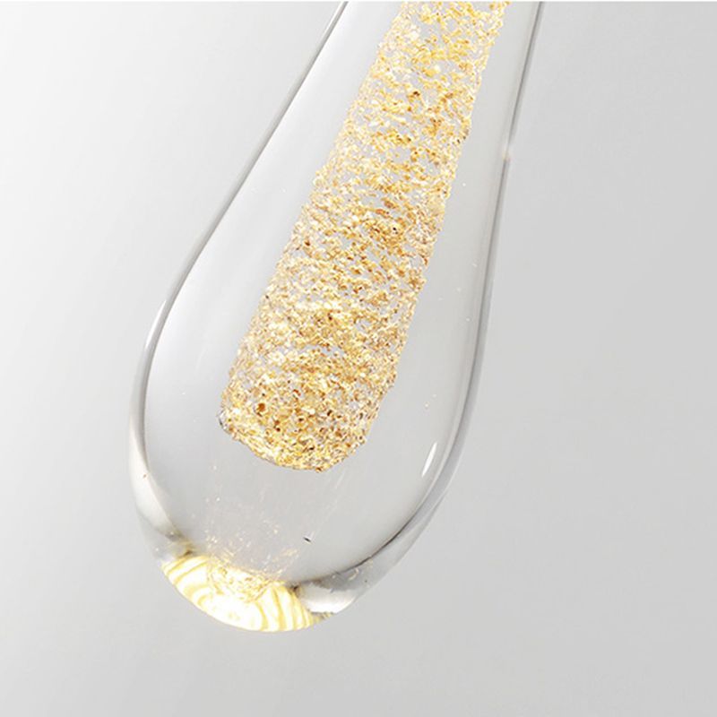Hailie teardrop pendant light crystal detail
