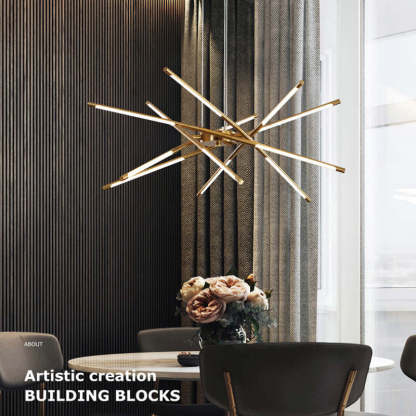 Gold Edge Pendant Light over dining table, artistic creation