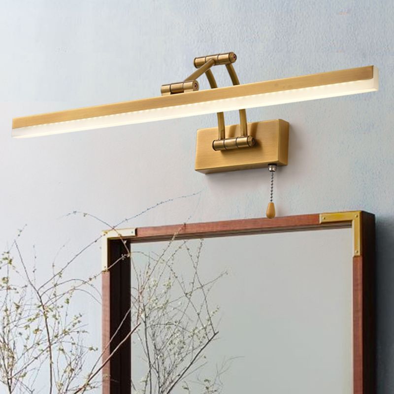 Gold Leigh Vanity Wall Lamp over Mirror