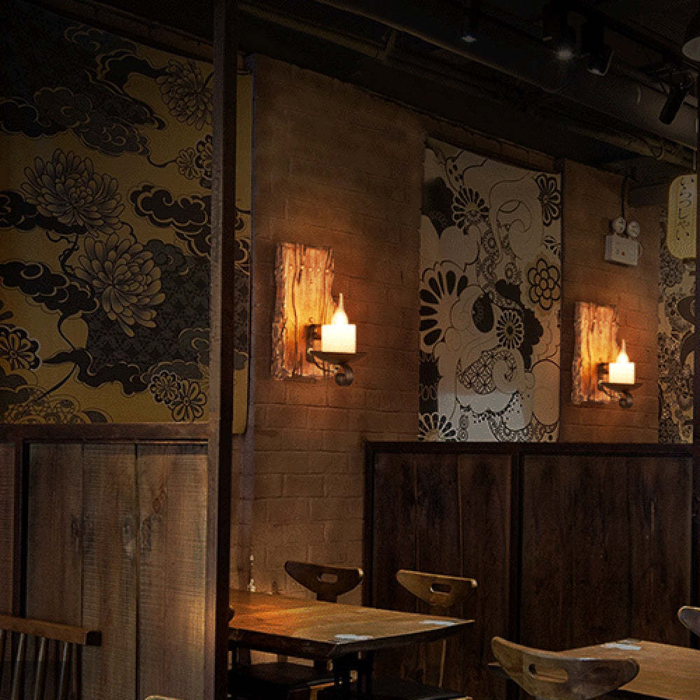 Wood & Metal Austin Wall Lamp in Restaurant
