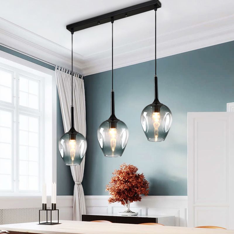 Hailie Modern Pendant Light Trio in Dining Room