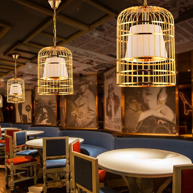 Metal Birdcage Pendant Light in Restaurant