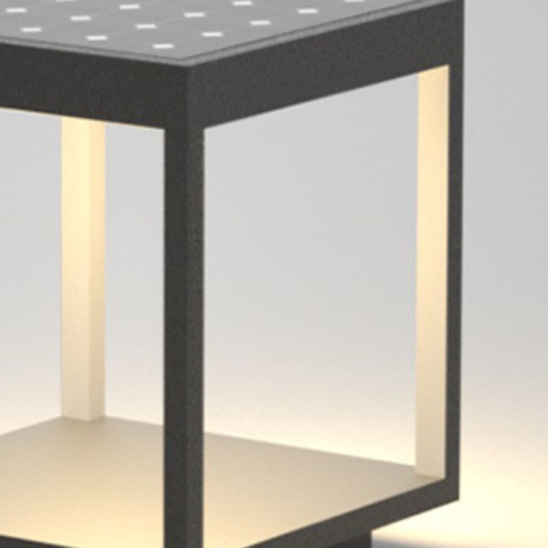 Riley Modern Outdoor Light Post, metal frame