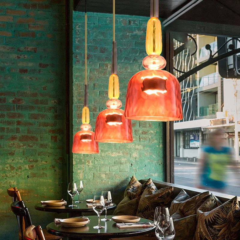 Modern Hailie glass pendant lights in restaurant setting