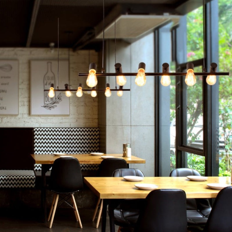 Bar with Alessio Chandelier Lighting Fixture