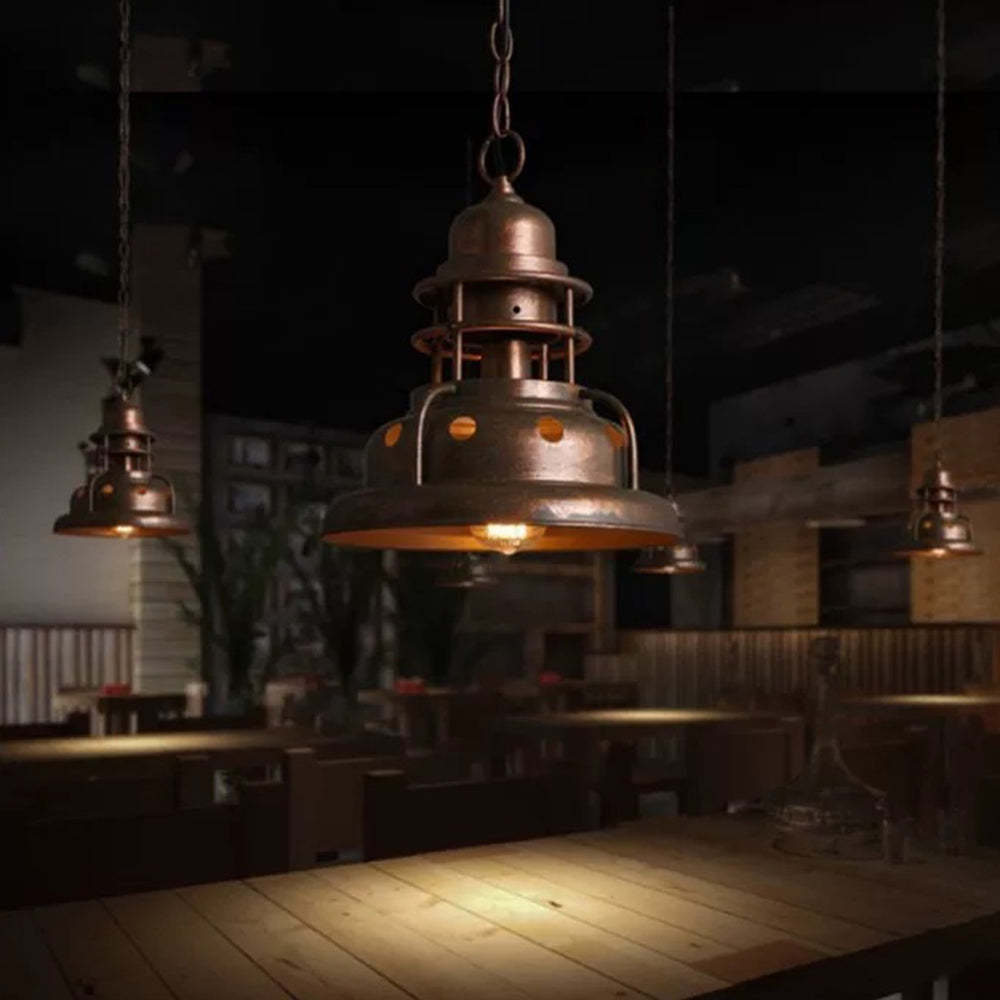 Alessio Brass Pendant Light, Retro Industrial Style