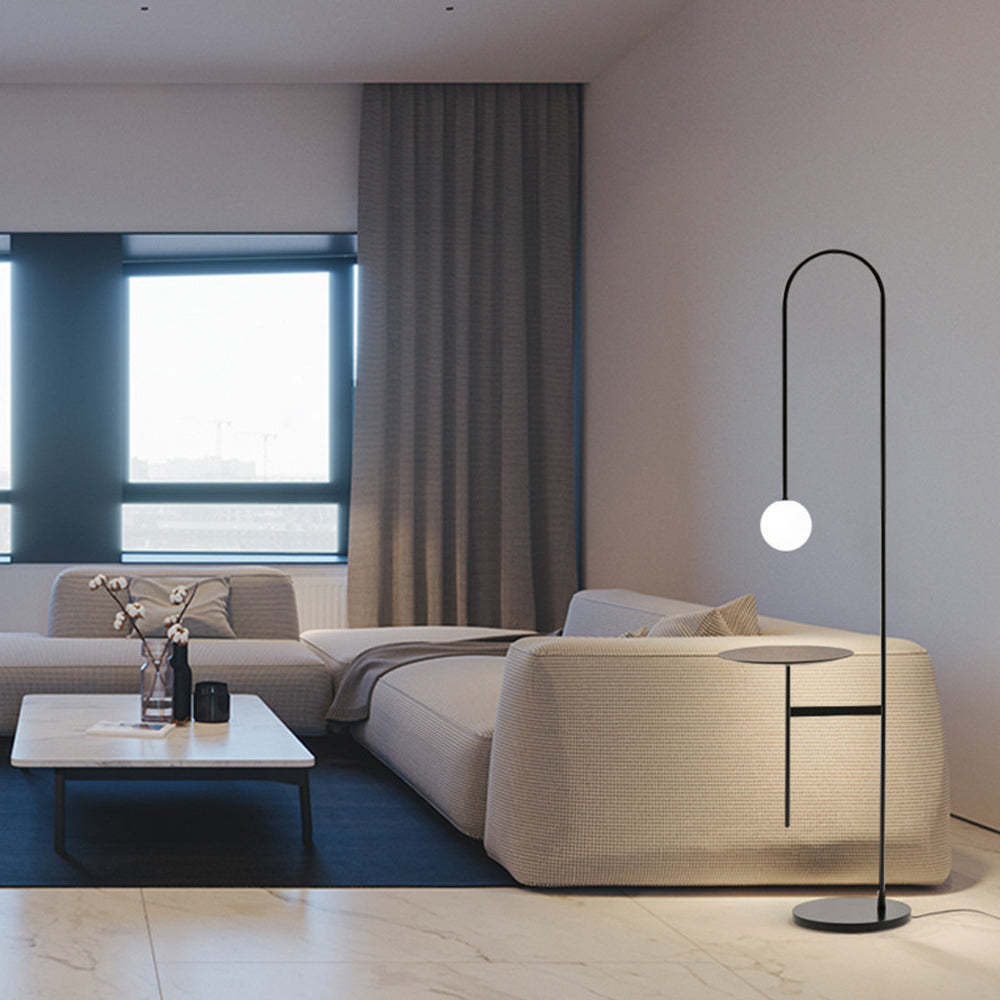 Valentina floor lamp with side table in living room