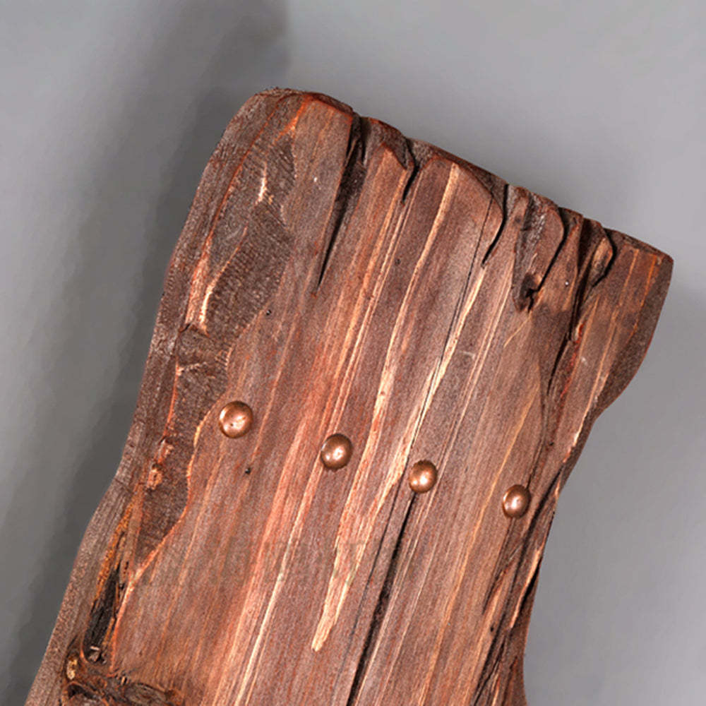 Austin Wall Lamp - Rustic wood & metal sconce detail.
