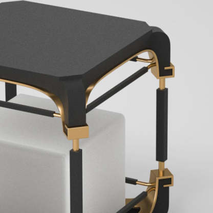 Las Sola Orr Cuboid Outdoor Lamp - Black and Gold