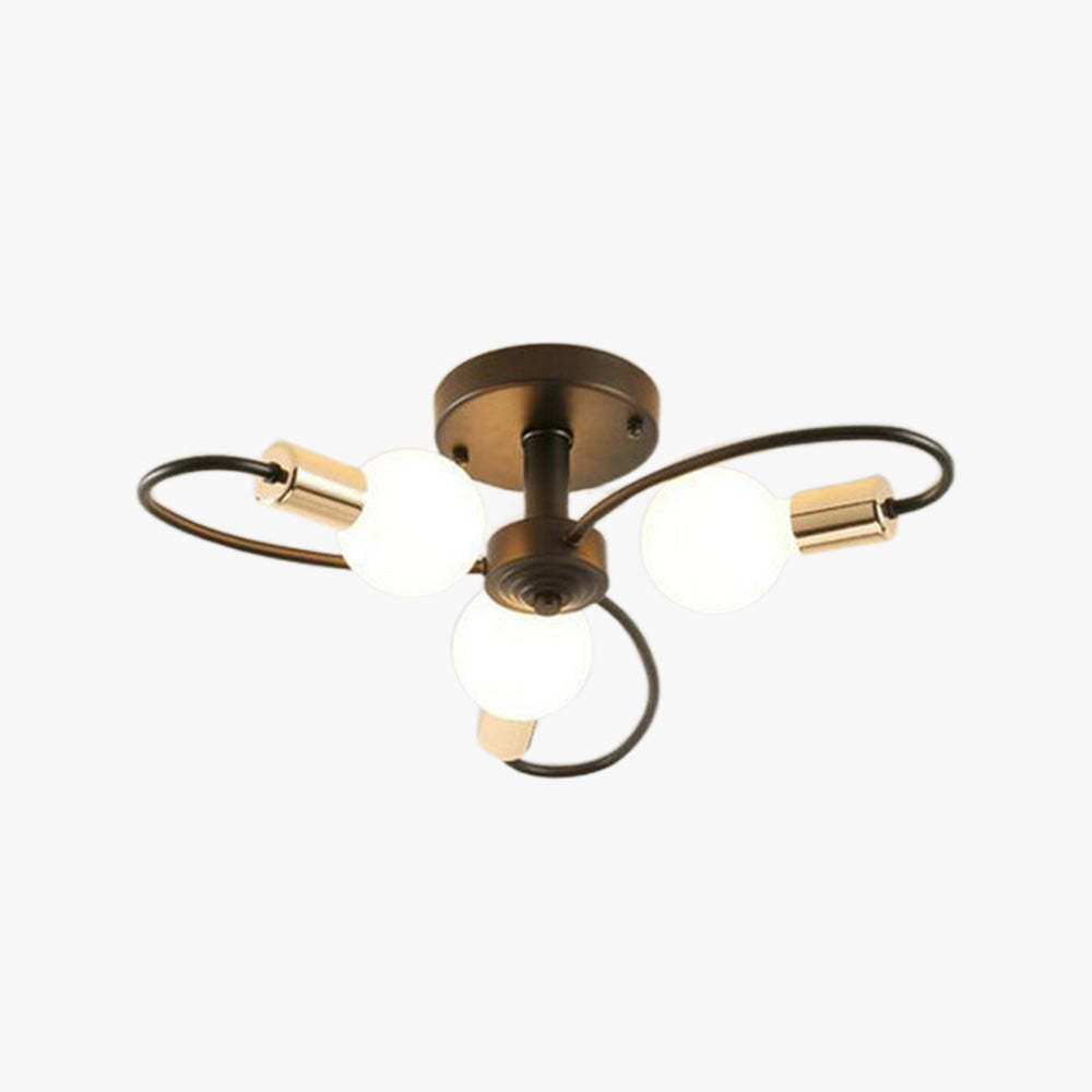 Valentina Modern Flush Mount Ceiling Light with gold accents