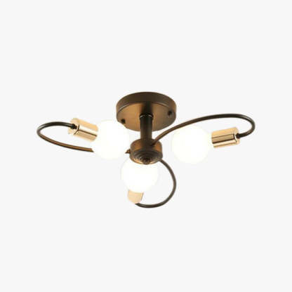 Valentina Modern Flush Mount Ceiling Light with gold accents
