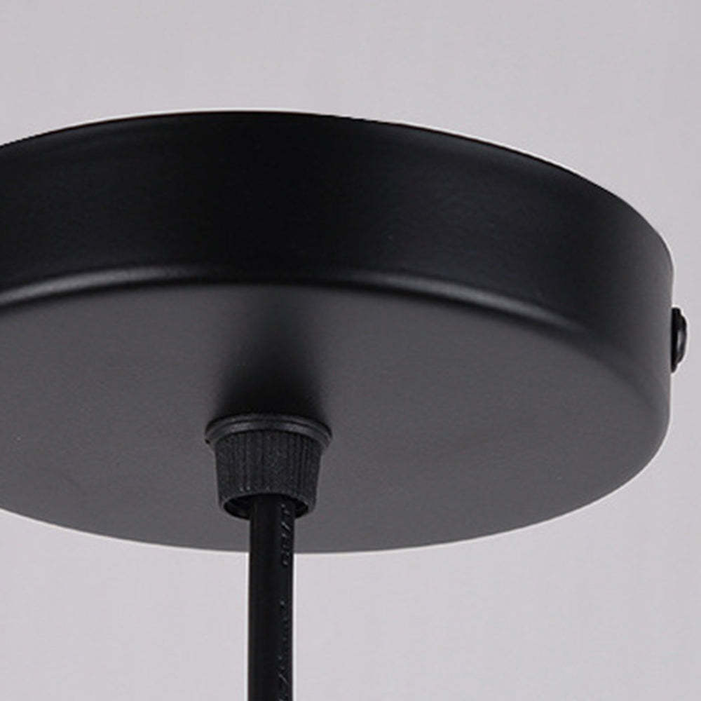 Hailie Pendant Light: Black ceiling mount detail