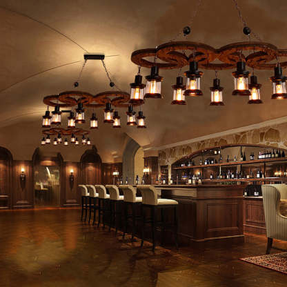 Vintage pendant light in bar setting