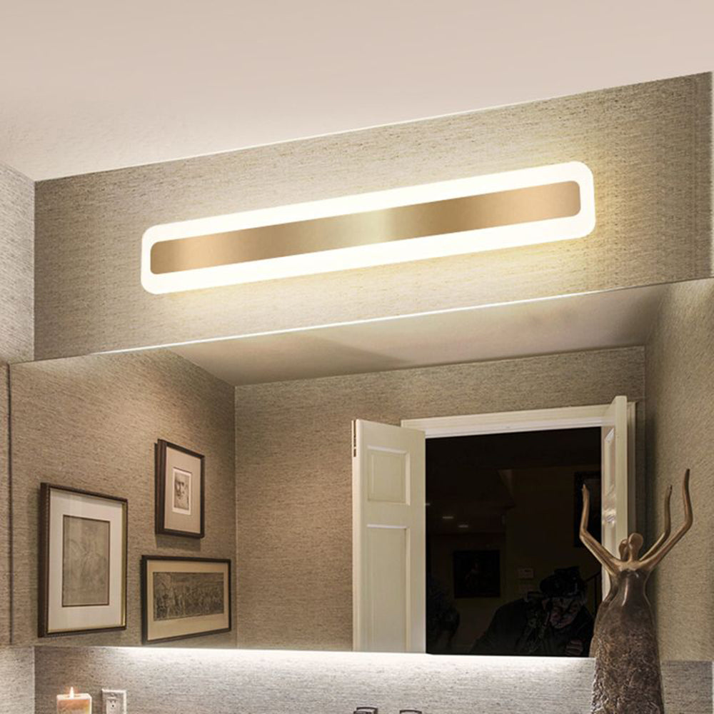 Modern rectangular vanity mirror wall lamp
