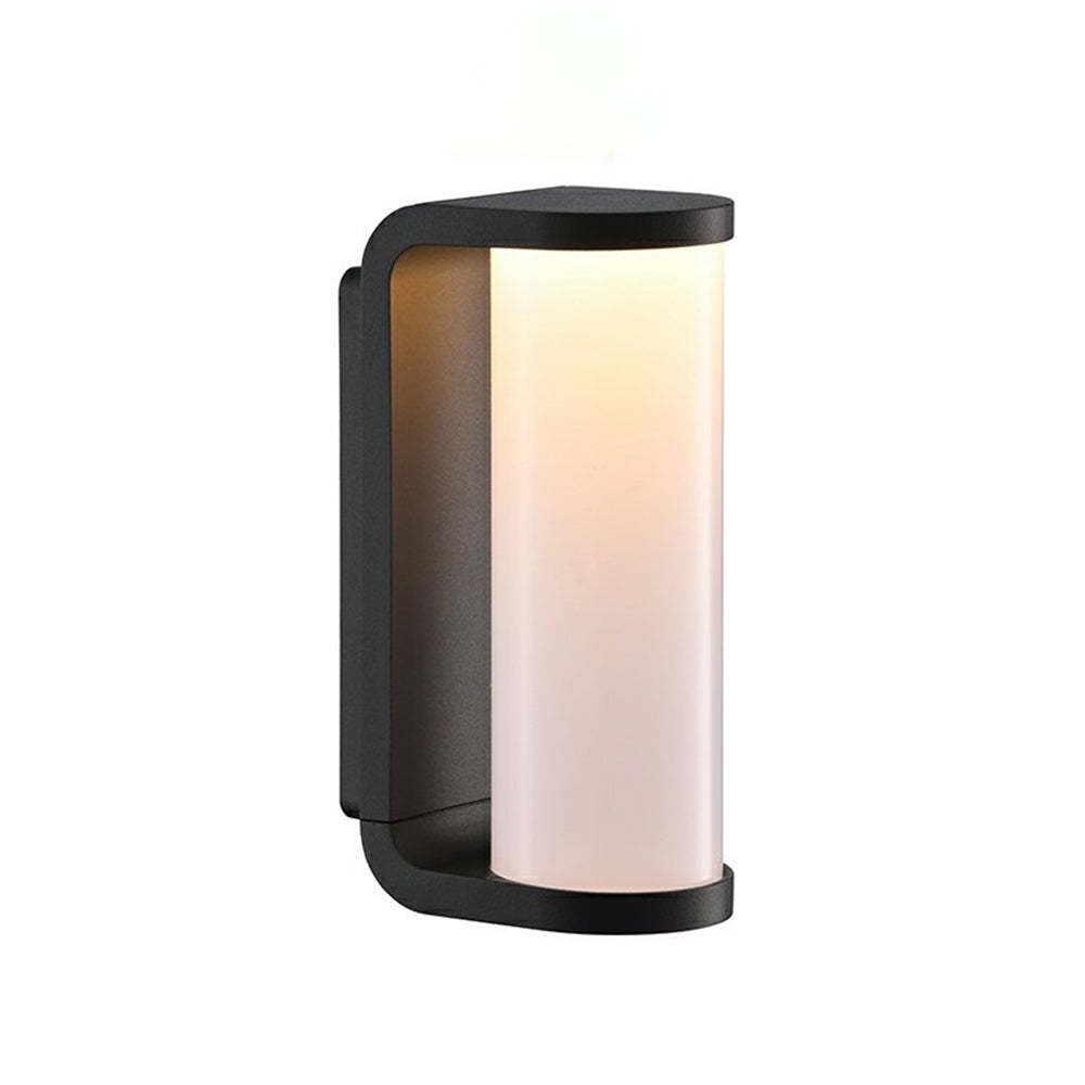 Orr modern outdoor wall lamp. Cylindrical metal lighting for outdoor spaces.