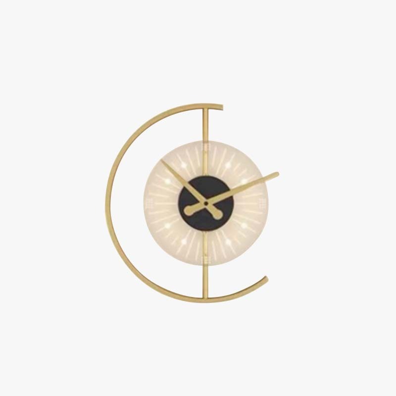 Nielsen Modern Clock LED Wall Lamp - Metal Wood