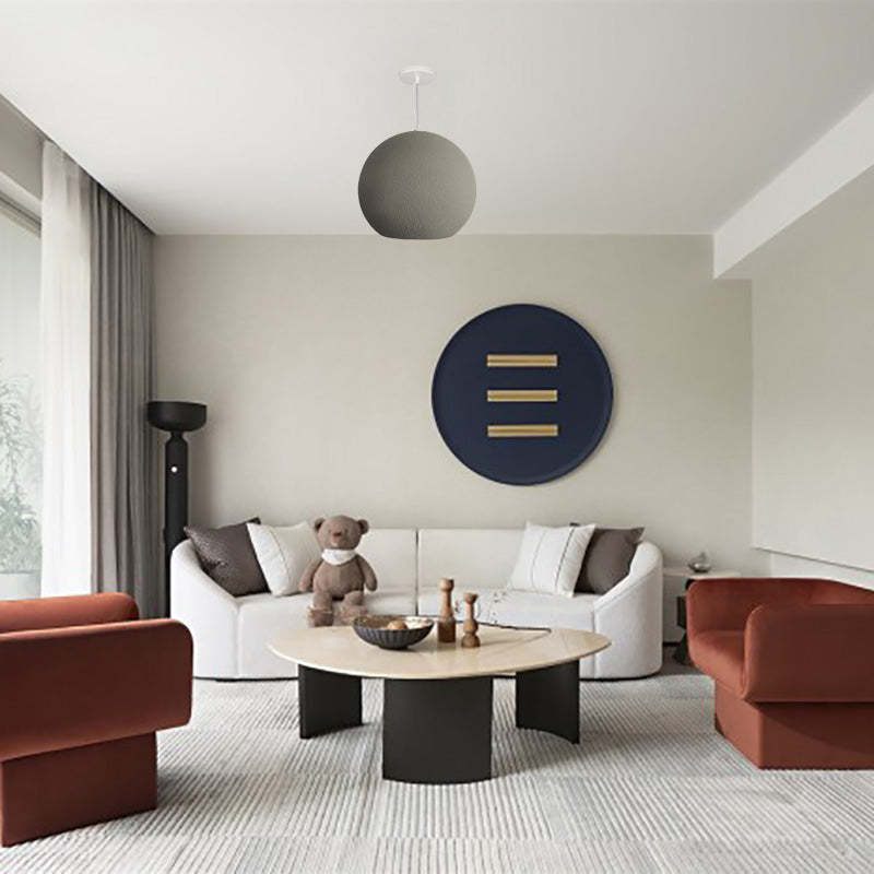 Byers pendant light in living room, modern ball lamp.