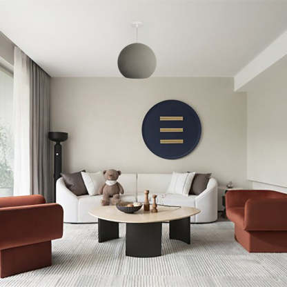 Byers pendant light in living room, modern ball lamp.