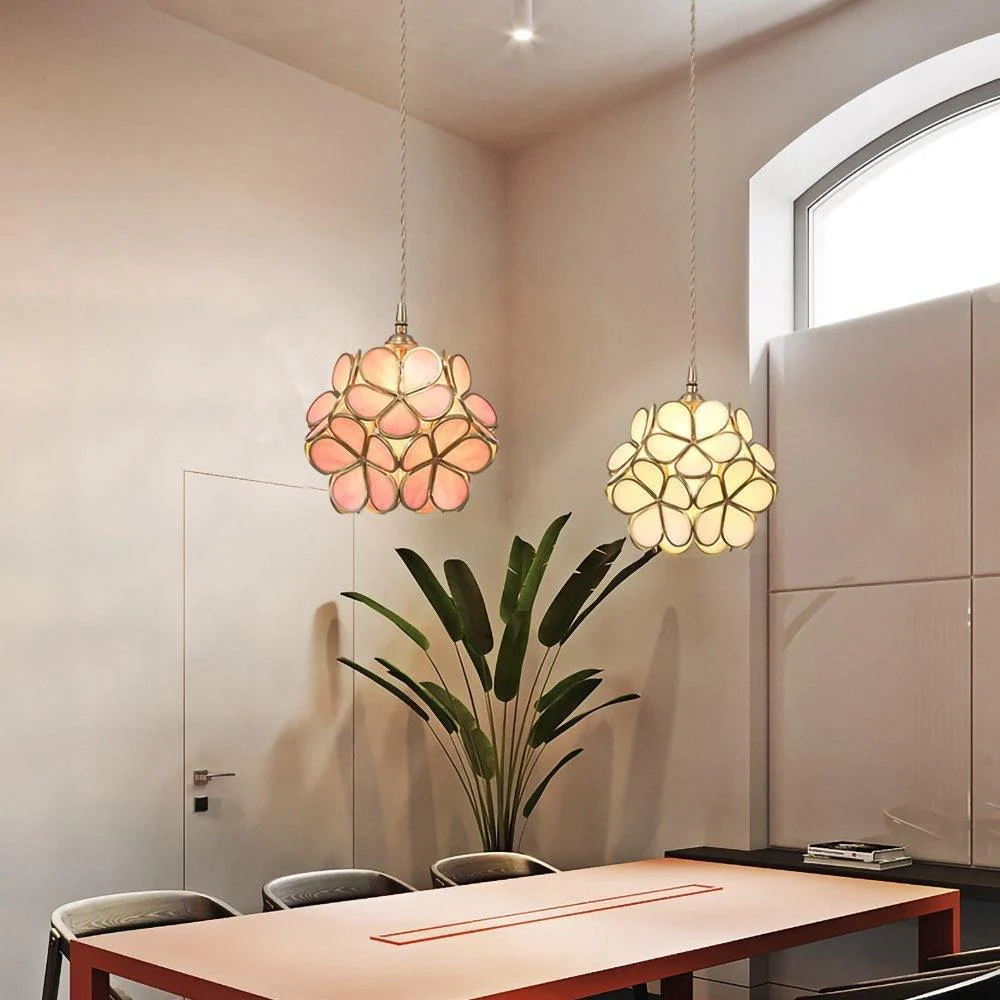 Alessio Vintage Flower Glass Pendant Light Shades Living Room Bedroom