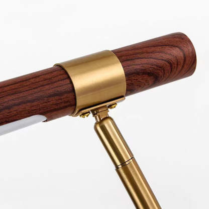 Edge Floor Lamp: Wood and gold metal detail