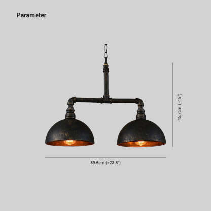 Alessio Industrial Dome Pendant Light dimensions.