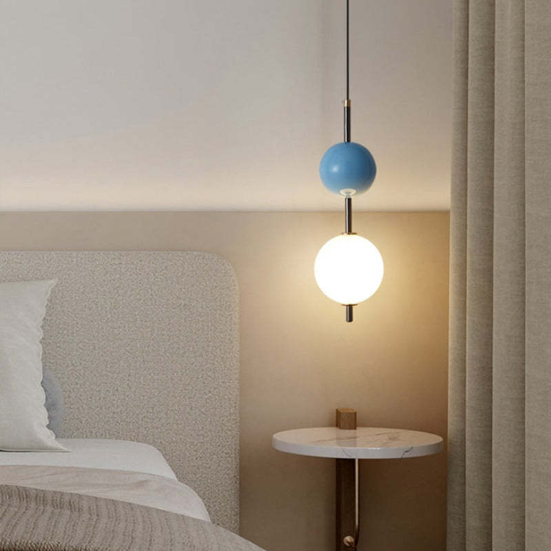 Modern bedroom pendant light with sphere design