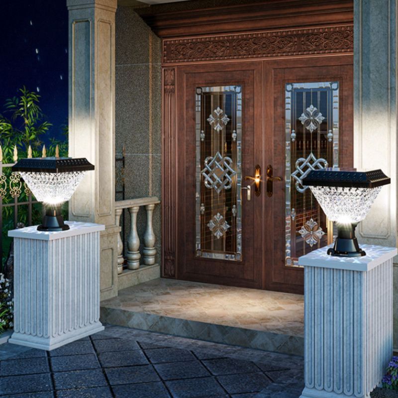 Riley acrylic outdoor pillar light on porch